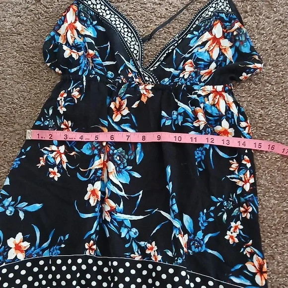 Jealous Tomato blue floral print high low maxi dress size small - Picture 14 of 15